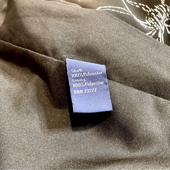 Apt. 9 Black & White Floral Pattern Long Sleeve Button Shirtdress - Size XL - Picture 8 of 9